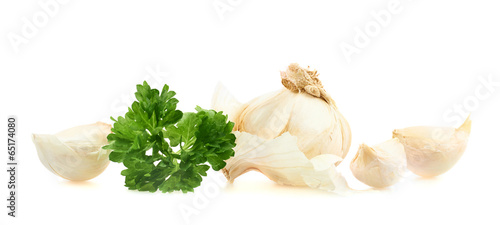 Garlic with a parsley beam