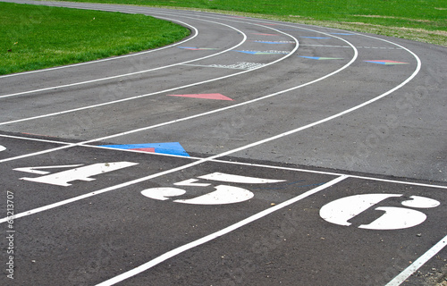 starting line of sports track