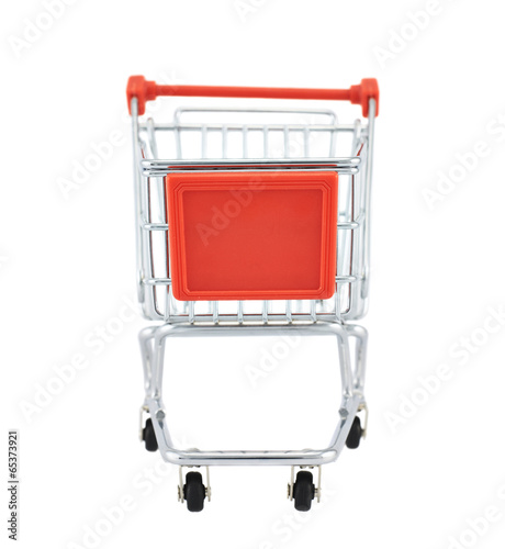 Small shopping cart isolated