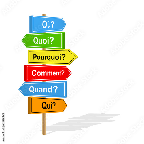 PANNEAUX QUESTIONS (pourquoi comment combien qui quand quoi où)