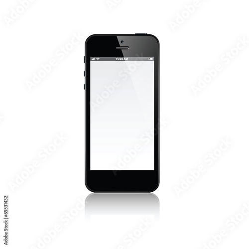 Realistic black mobile phone