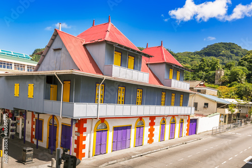 Seychelles; Victoria; Mahe; island; tropical; building; colorful