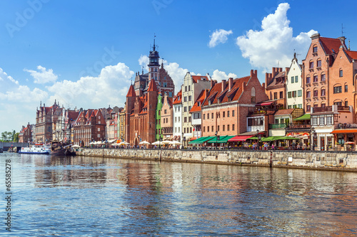 Old town of Gdansk at Motlawa river, Poland