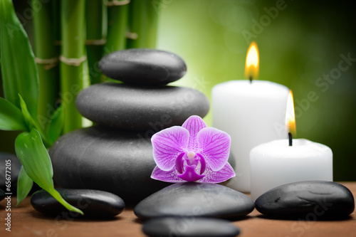 spa still life zen basalt stones and orchid