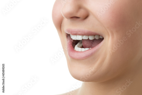 open mouth of woman