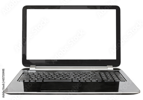 front view of portable computer with cut out screen