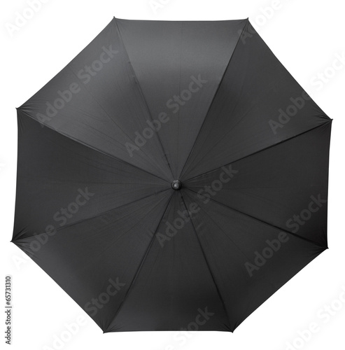top view of open black umbrella