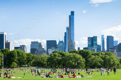 People resting in central park - New York - USA