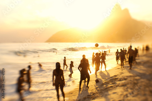 Brazilians Playing Altinho Keepy Uppy Beach Soccer Football