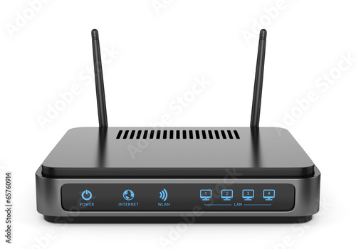 Black wi-fi router