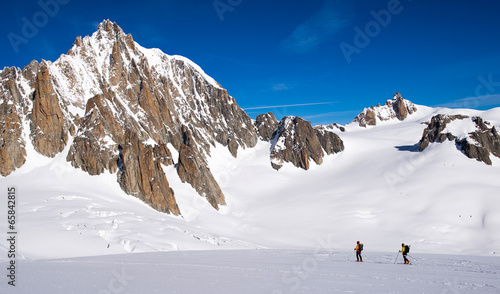 Skiing on the Vallee Blanche from Courmayeur, Italy