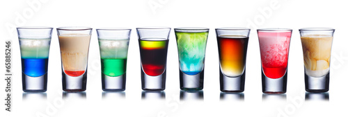 Colorful shot drinks