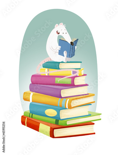 rata con libros