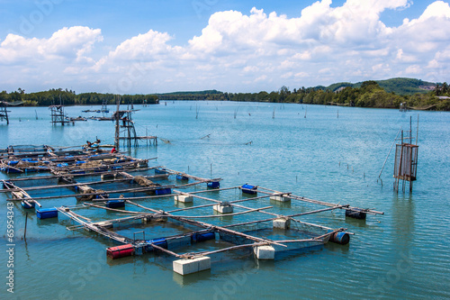 Cage aquaculture farming, Thailand