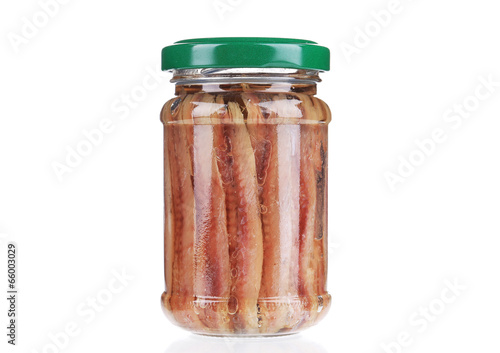 Canned anchovies.