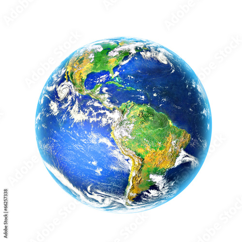 Globe on her hands, South and North America. Elements of this im