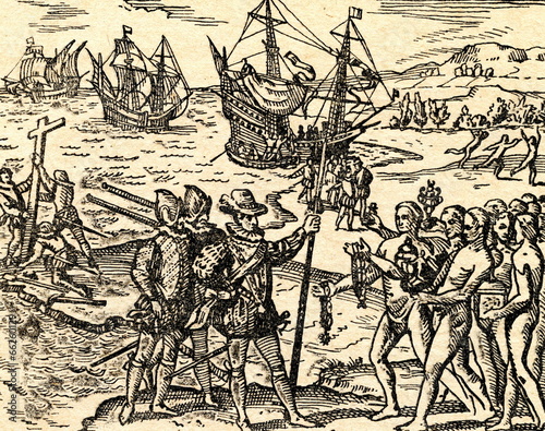 Columbus arrives in America