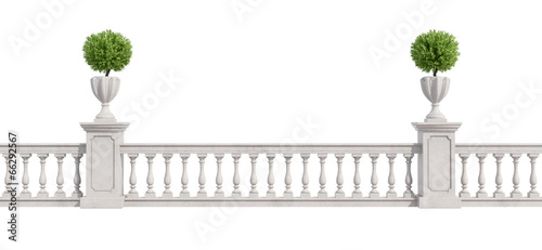 Classic balustrade isolated on white