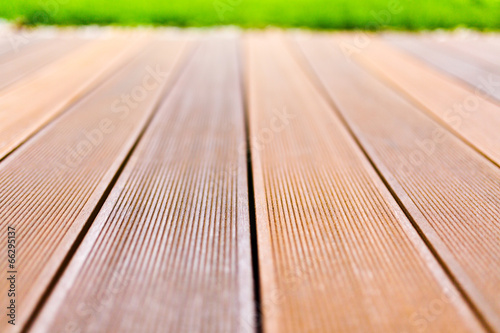 Wooden platform made from bangkirai wood.