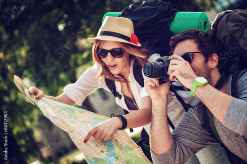 Tourists Sightseeing City