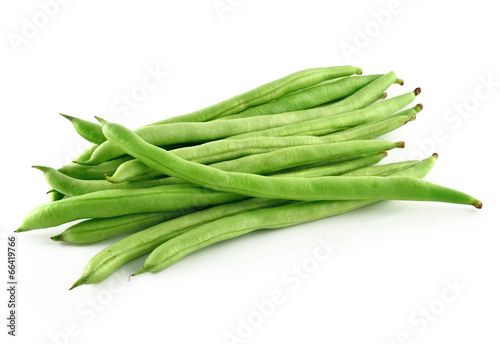 green beans on white background