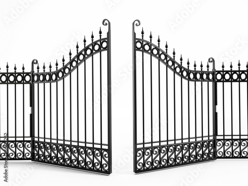Black iron gate