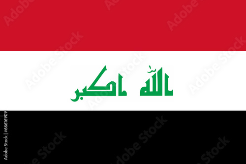 High detailed flag of Iraq