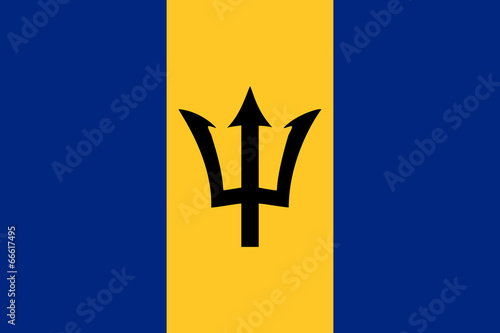 High detailed vector flag of Barbados