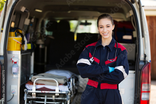 happy female paramedic