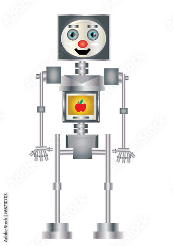 robot z jabłkiem