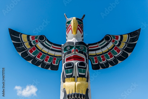 Totem pole at Duncan Vancouver island