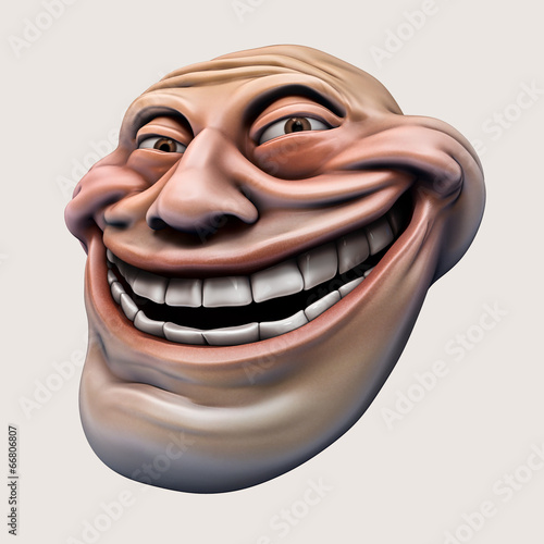 Trollface. Internet troll 3d illustration