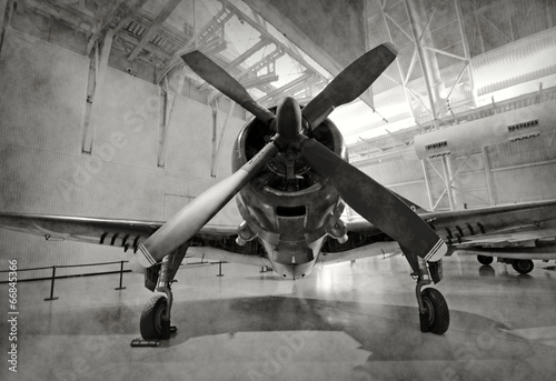 Old airplane in a hangar