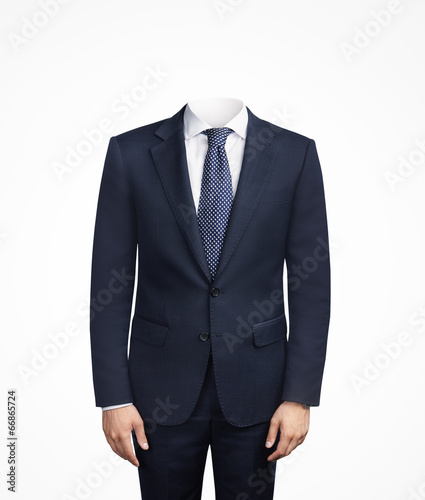 man in suit without head