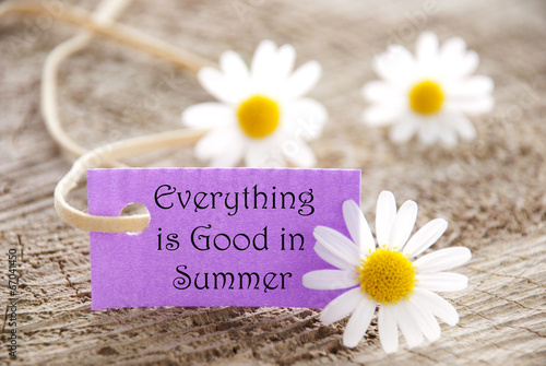 Label with Everything is Good in Summer