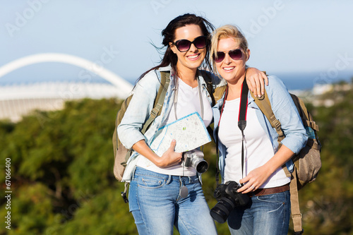 two young women touring Durban, South Africa