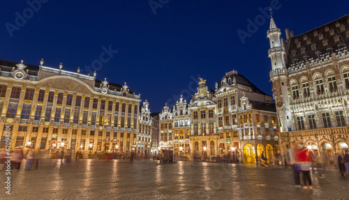 Brussels - The Grote markt square at dusk.