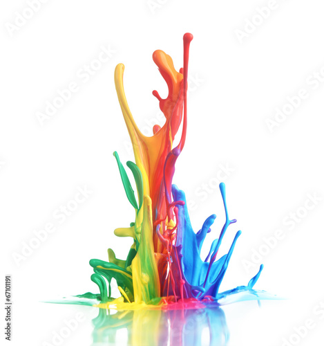 Colorful paint splashing