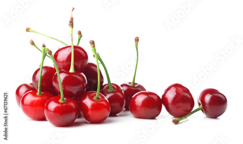 Sweet cherries isolated on white