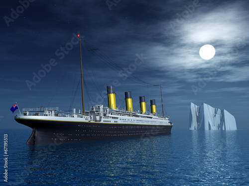 Titanic and Iceberg