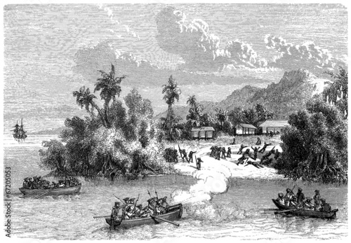 Violent European Invaders in Pacific Area - 18th century