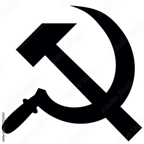 hammer and sickle isolated on white background, vector