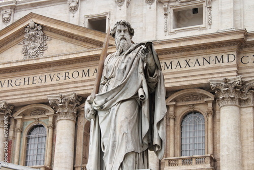 Statue of Saint Paul the Apostle in Rome, Italy