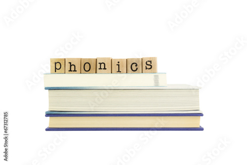 phonics word on wood stamps and books