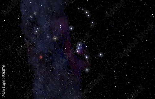 Orion constellation in the deep sky