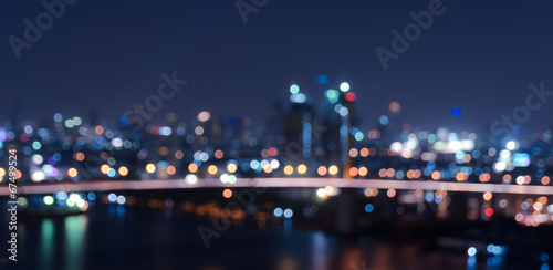 Blurred bokeh city lights background