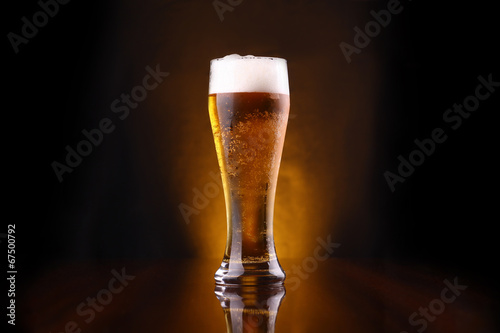 Glass of light beer