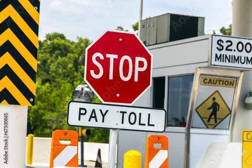 Toll Road sign at a toll bridge in Texas