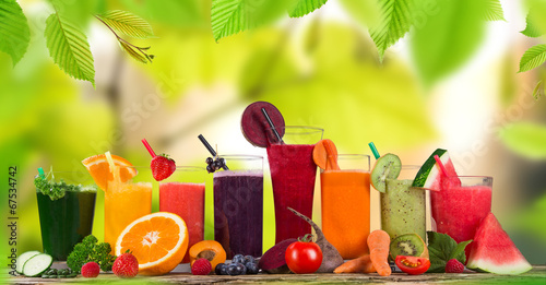 Fresh fruit juice, healthy drinks.