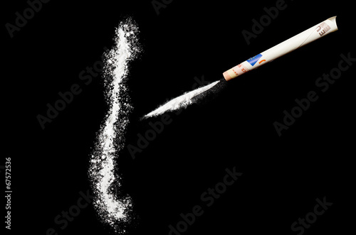 Powder drug like cocaine in the shape of Chile.(series)